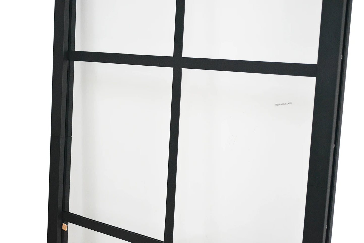 Black Aluminum Frame Glass Sliding Door