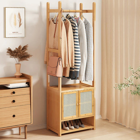 Tall Bamboo and heavy Duty wardrobe with Storage