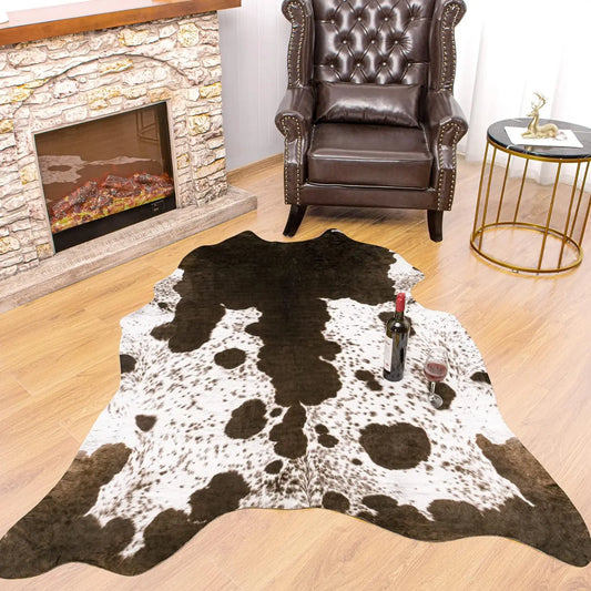 NOAHAS Faux Cowhide Rug for Living Room Bedroom Western Home