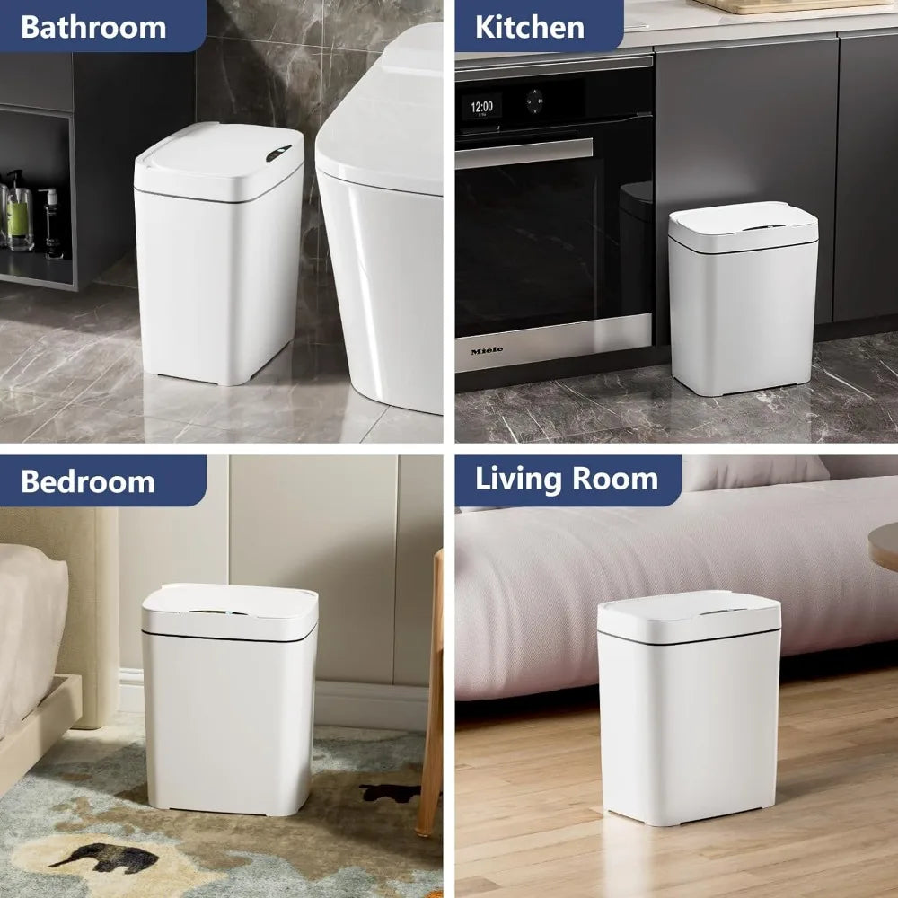 2 Pack 2.7 Gal Bathroom Trash Can with Motion Sensor