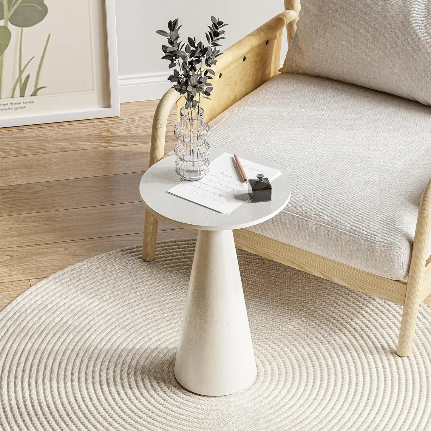 Comfort corner Farmhouse Pedestal Small End Table