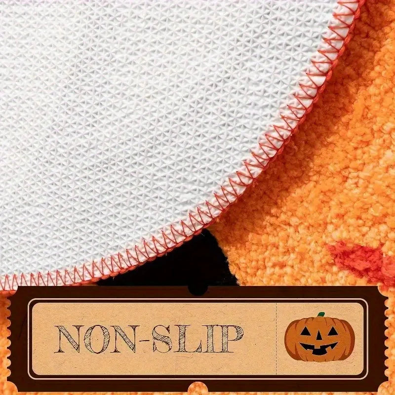 Halloween Pumpkin Bath Mat - Non-Slip, Washable & Absorbent Rug For Shower