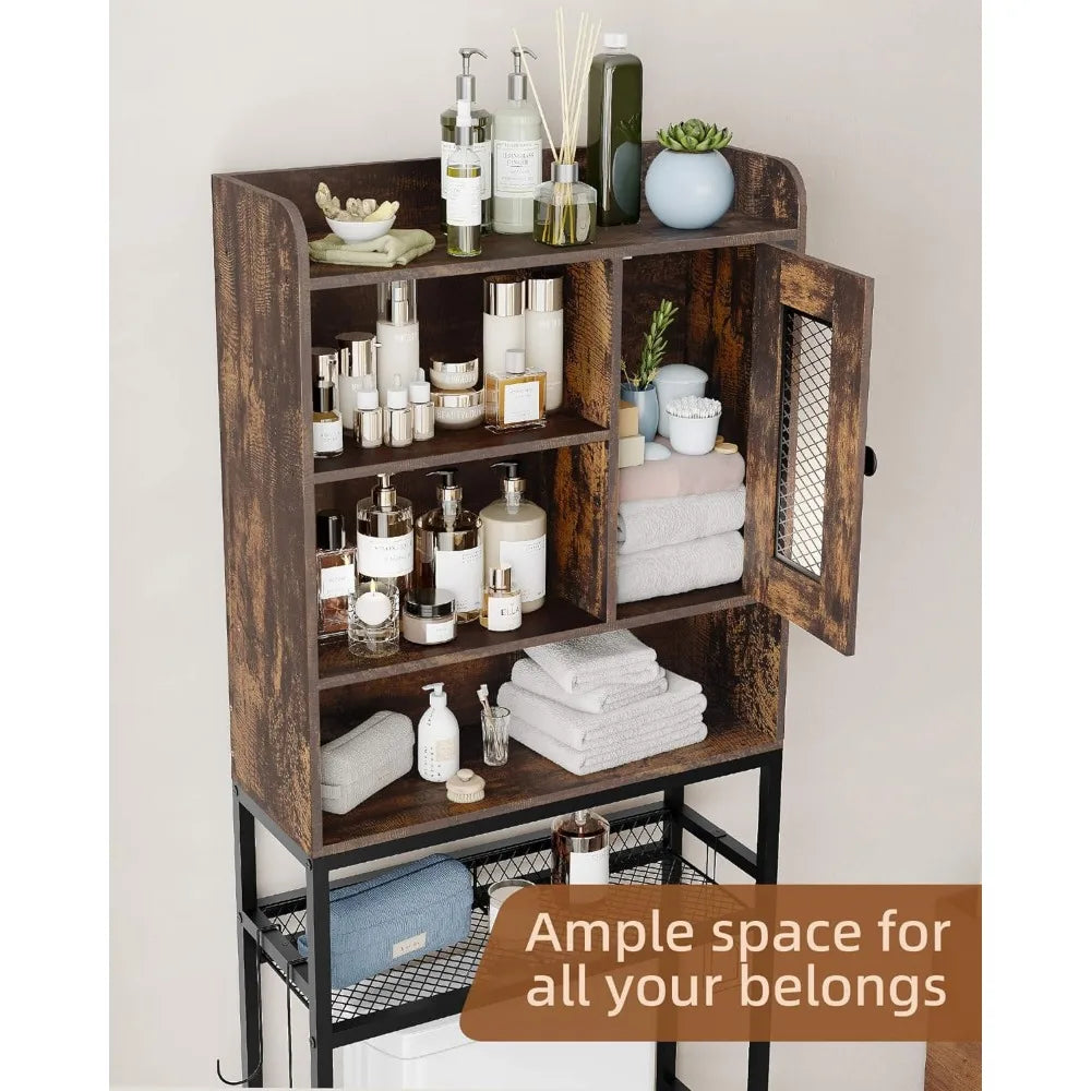 Over The Toilet Storage Cabinet - 5-Tier Freestanding Bathroom Organizer