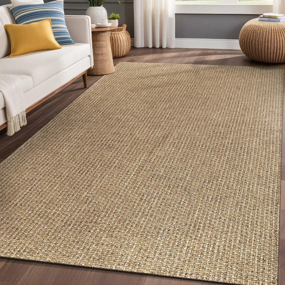 Natural Color Jute Rugs for Living Room, Indoor and Outdoor Area Rug, High Traffic