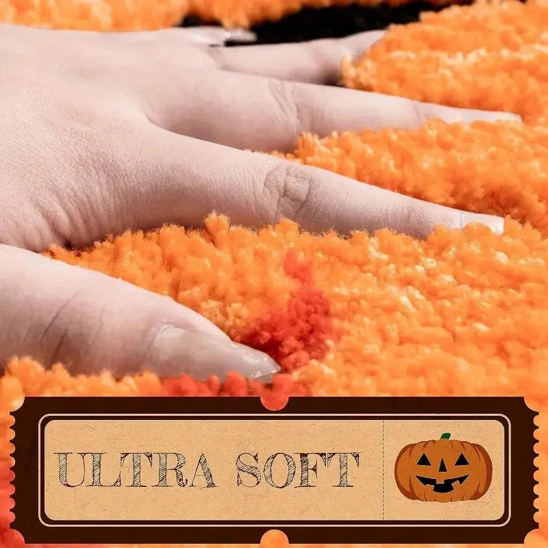 Halloween Pumpkin Bath Mat - Non-Slip, Washable & Absorbent Rug For Shower