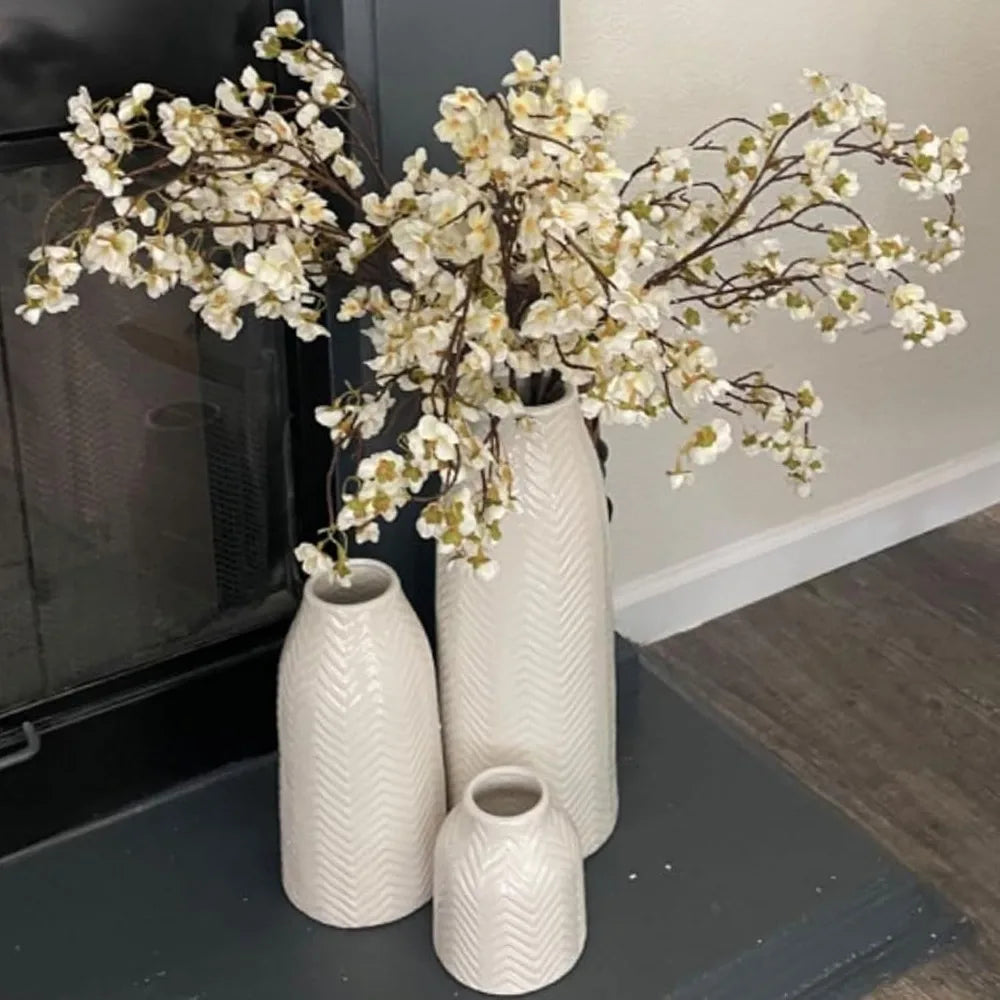 White artistic flower vase