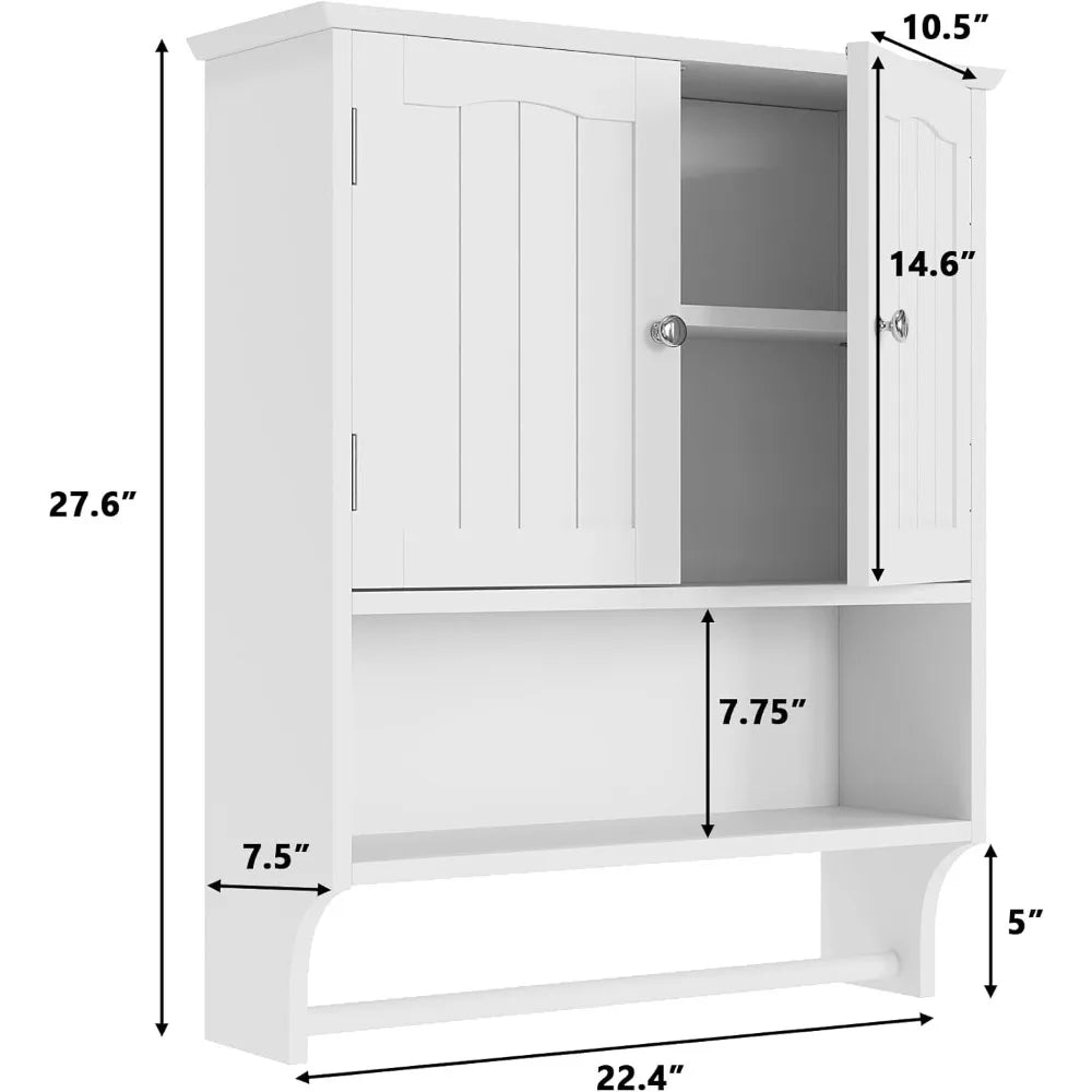 Bathroom Cabinet Wall Mount with 2 Doors and Adjustable Shelf, Organizers,Storage