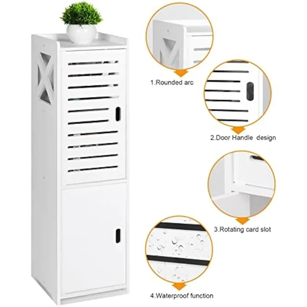 Bathroom Floor Cabinet Freestanding Double Door