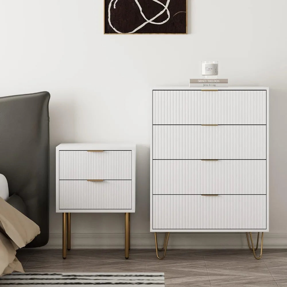 modern style 4 Drawer Dresser with Metal Legs