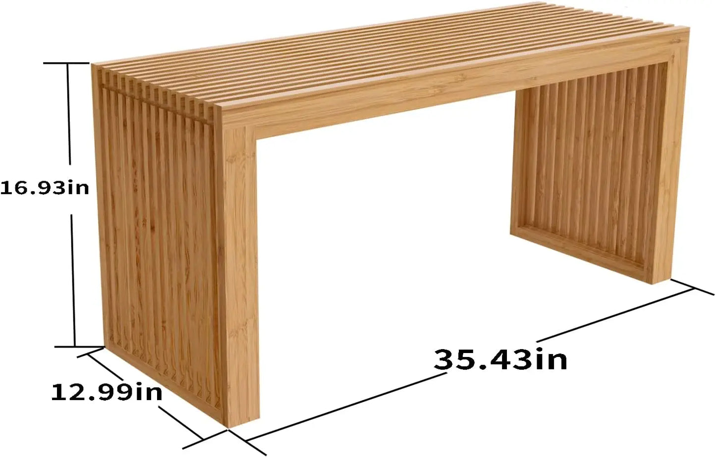 35 inch Bamboo Dining Bench, Farmhouse style