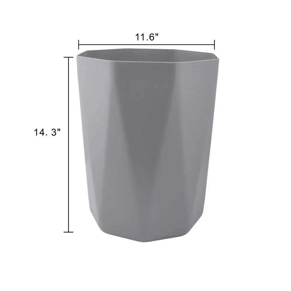 Waste Bins  5 Gallon Trash Can Plastic Office Trash Can Geometric Silver Durable for living room office bedroom kitchen bathroom