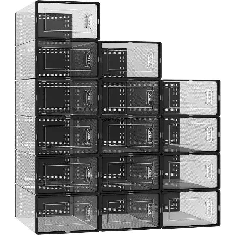 Shoe Storage Boxes Stackable, 15 Pack Large Boxes