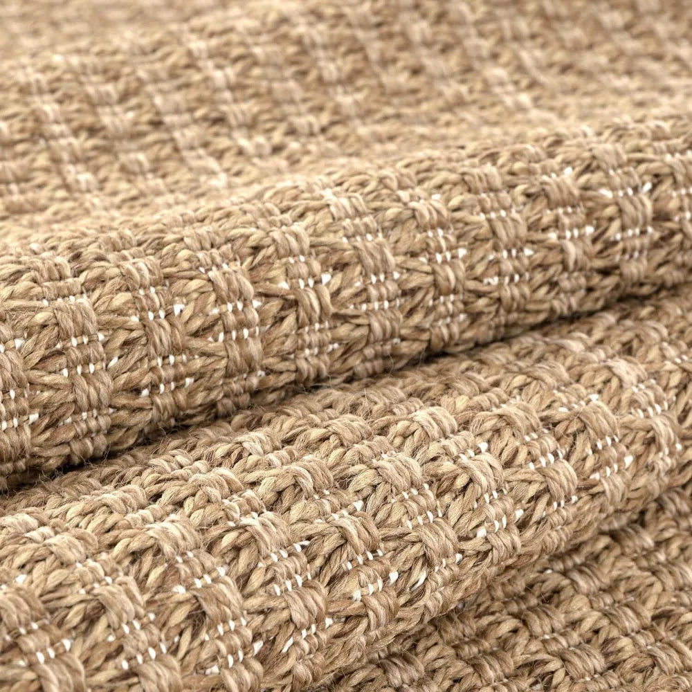 Natural Color Jute Rugs for Living Room, Indoor and Outdoor Area Rug, High Traffic