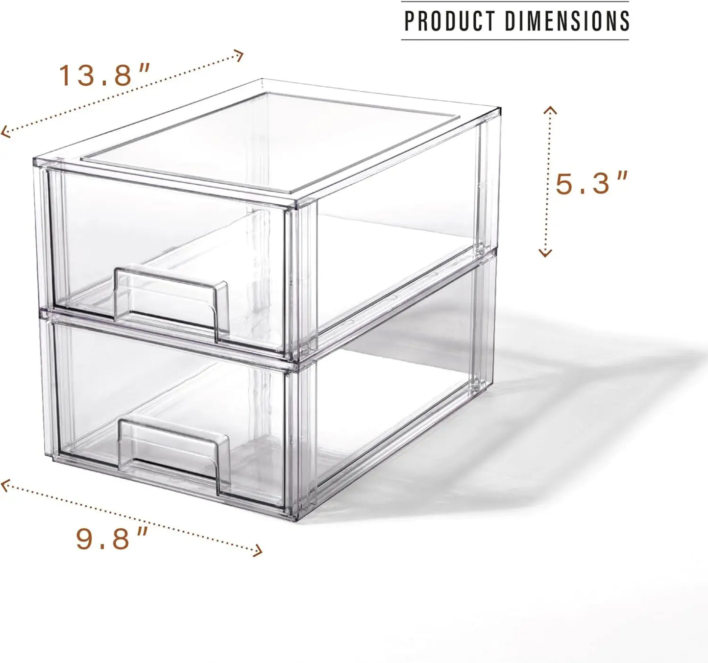 | THE CRATE COLLECTION Storage Bins With 2 Large Stackable Storage Drawers