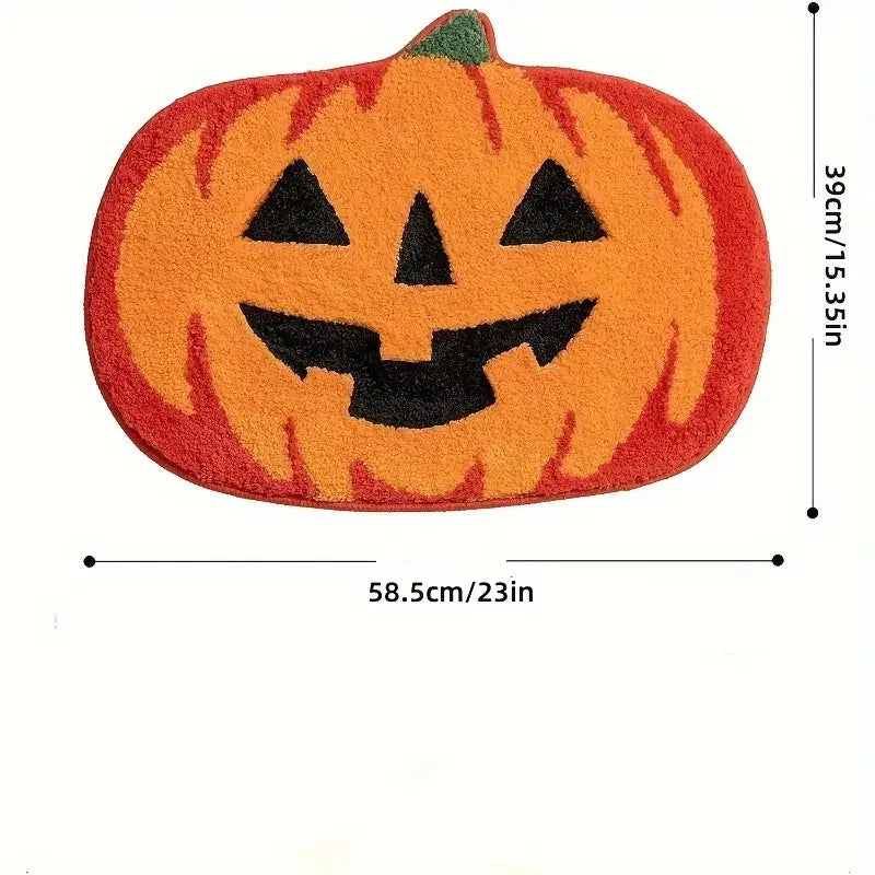 Halloween Pumpkin Bath Mat - Non-Slip, Washable & Absorbent Rug For Shower