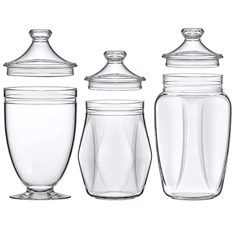 3-Piece Acrylic Apothecary Jars Set for organizing