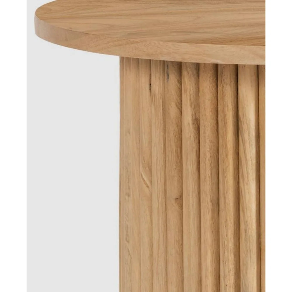 Solid Wood End Table Round 18'' D, Fully Assembled