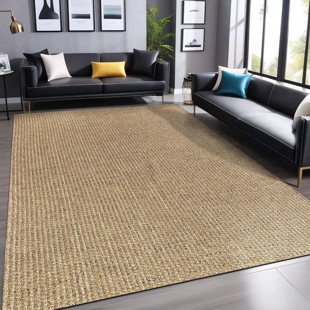 Natural Color Jute Rugs for Living Room, Indoor and Outdoor Area Rug, High Traffic