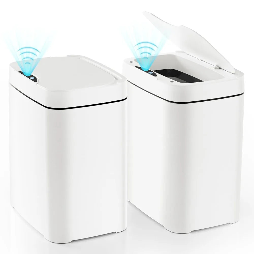 2 Pack 2.7 Gal Bathroom Trash Can with Motion Sensor